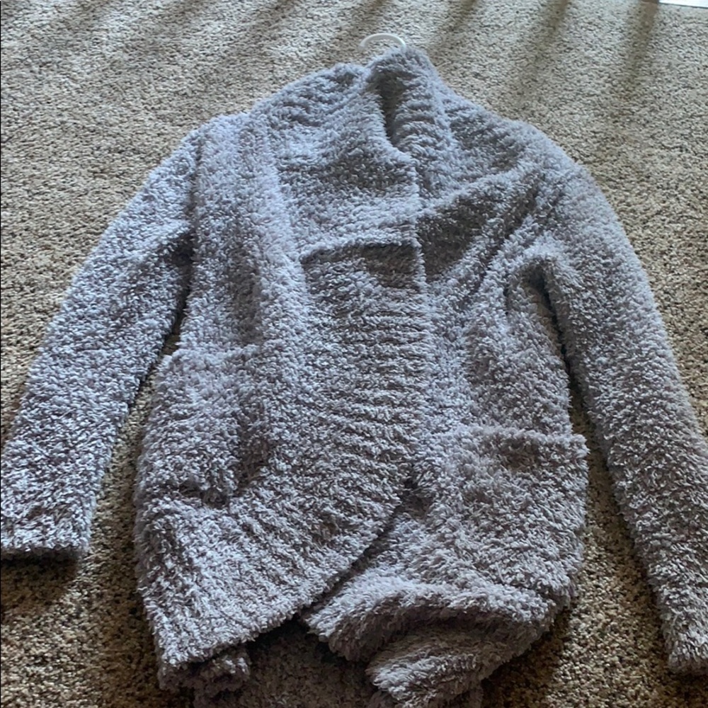 A gray sweater